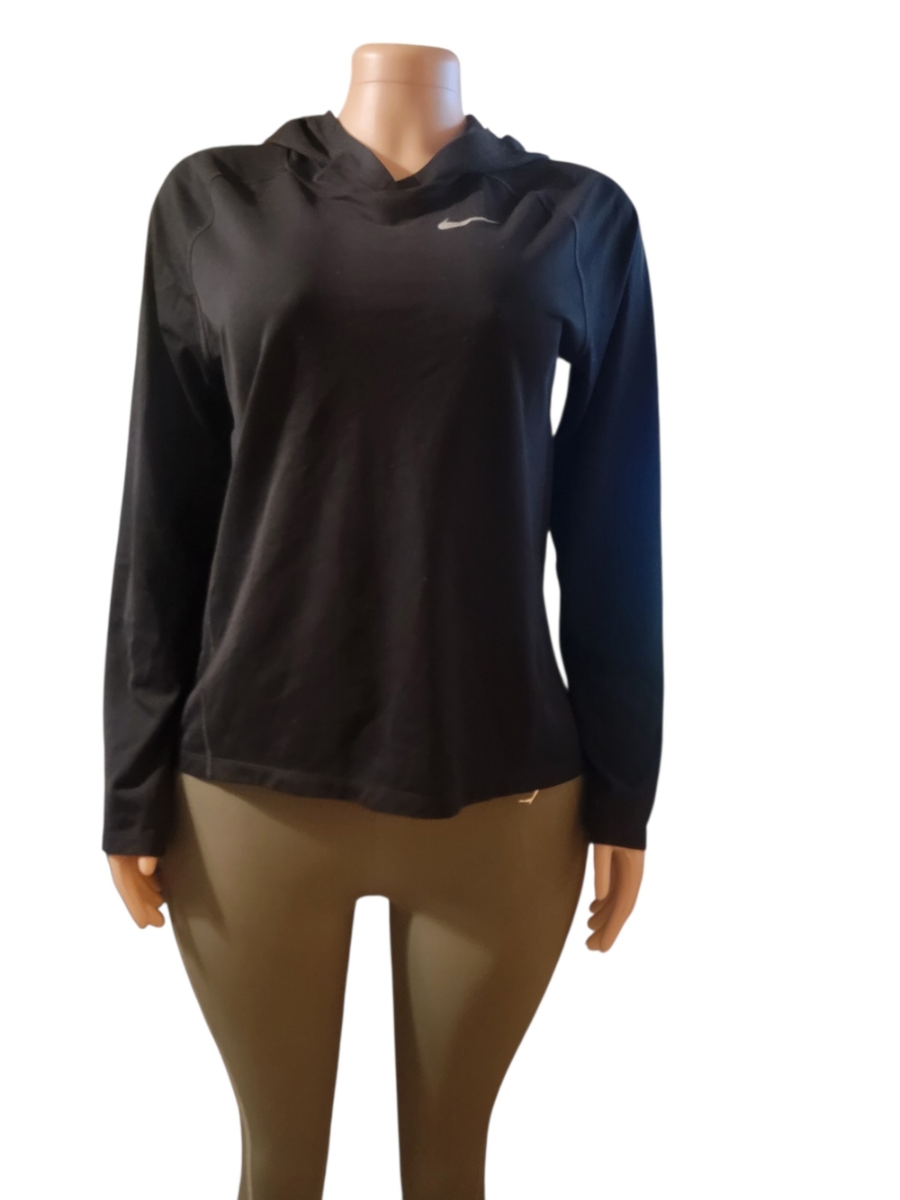 Nike Black Long-Sleeve Hooded Athletic Top